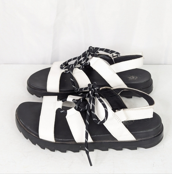Sorel Roaming Lace Up White Leather Sandals - Picture 5 of 7